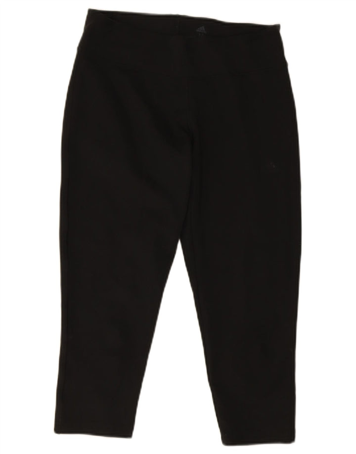 Adidas Mujer Climalite Capri Leggings Reino Unido 12/14 Mediano Negro Poliéster