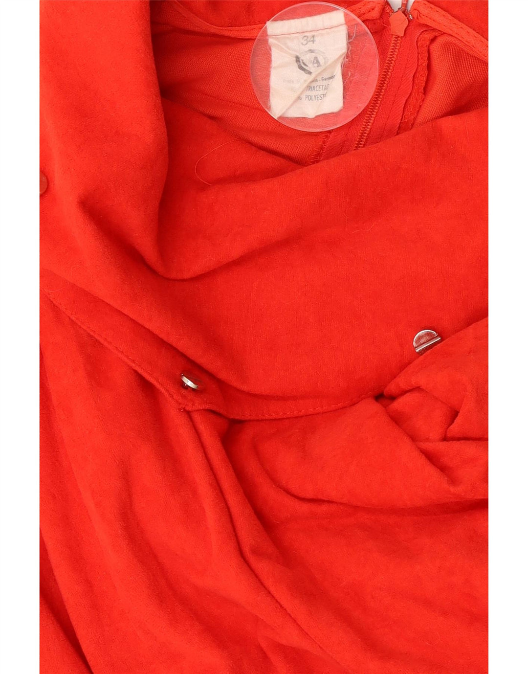 C & A Vestido acampanado para mujer EU 34 XS Acetato rojo