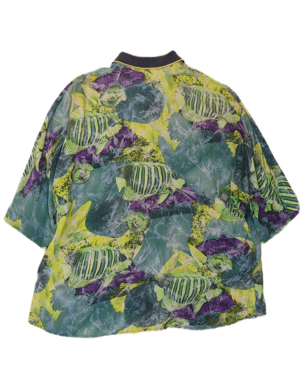 CARREL Camisa de Manga Corta con Estampado Abstracto para Hombre Small Multicolor