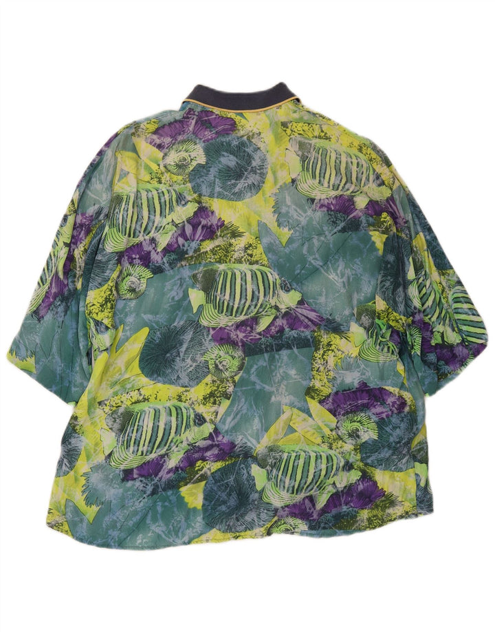 CARREL Camisa de Manga Corta con Estampado Abstracto para Hombre Small Multicolor