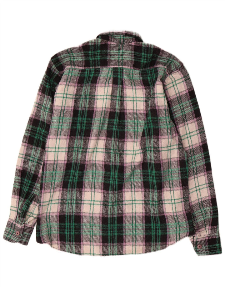 Camisa de franela vintage para hombre Lana de cuadros multicolor mediana