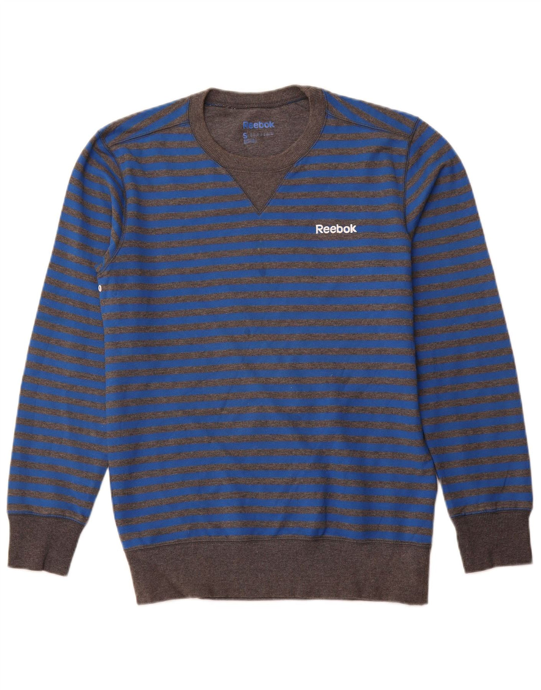 REEBOK Hombre Sudadera Jumper Small Azul Rayas Algodón