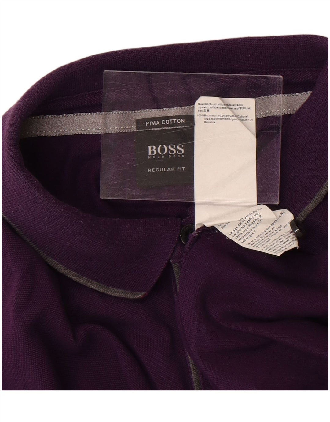 Hugo Boss Hombre Polo Regular Fit Algodón Púrpura Grande