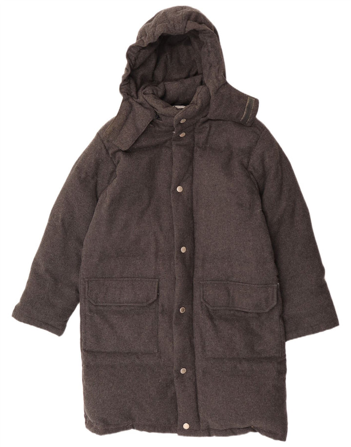 Sergio Tacchini Abrigo acolchado con capucha para hombre UK 38 Acrílico gris medio