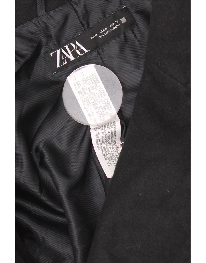 Zara Mujer Chaquetón Extragrande UK 44 Medio Poliéster Azul Marino