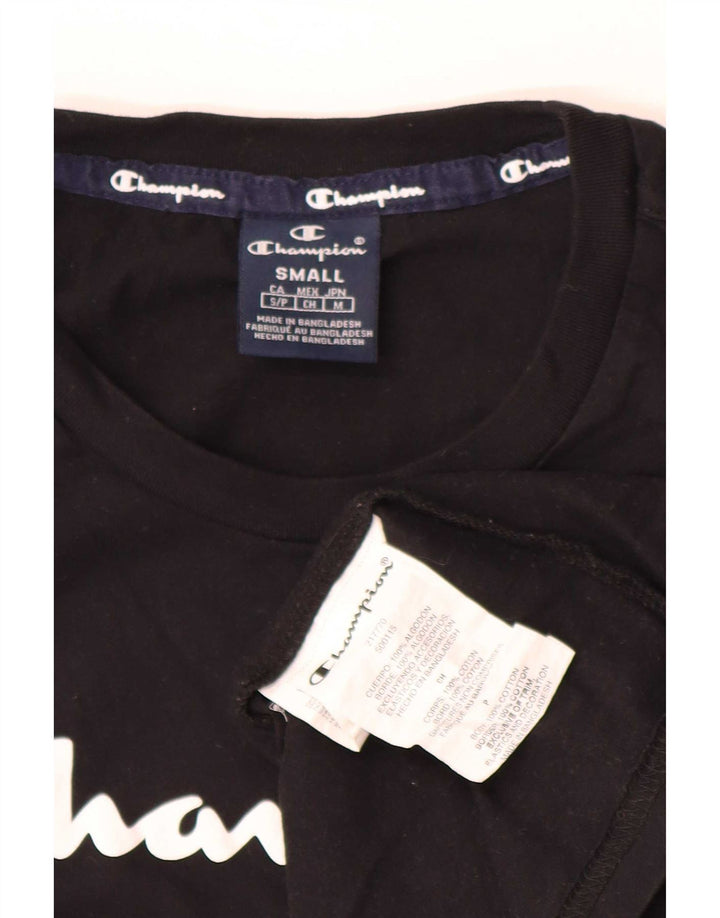 Champion Camiseta gráfica para hombre Top Small Black Cotton