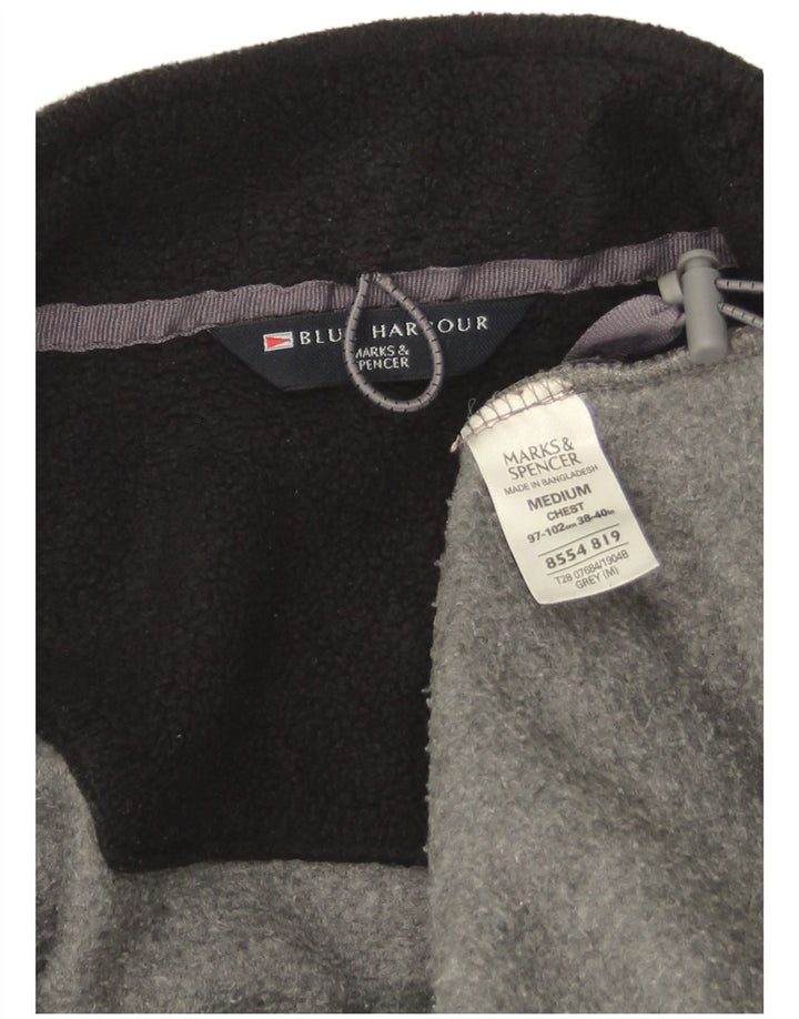 Marks & Spencer Chaqueta polar azul Harbor para hombre UK 38 Poliéster gris medio