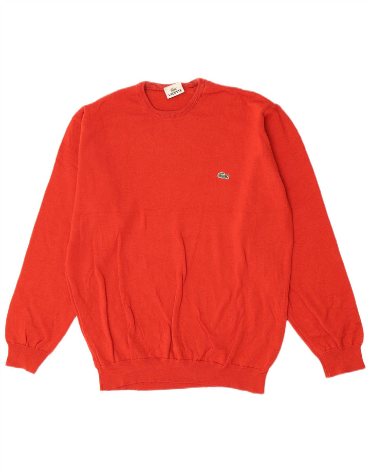Lacoste Jersey de cuello redondo para hombre talla 6 XL lana virgen roja