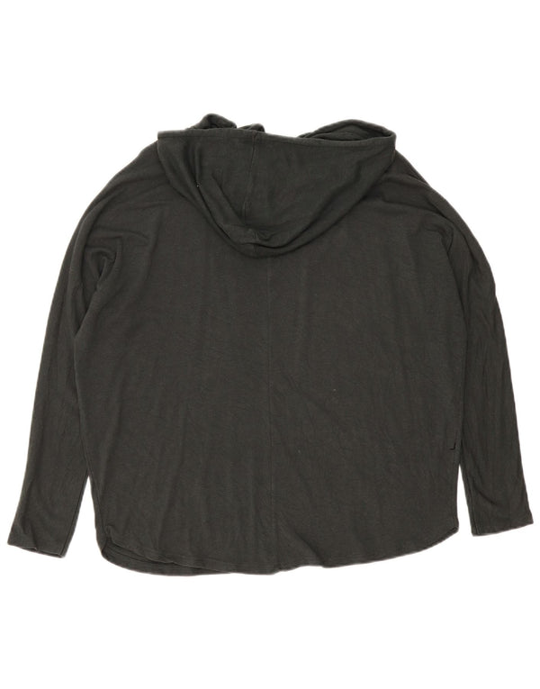Zara Mujer Top extragrande con capucha Manga larga UK 40 Small Negro
