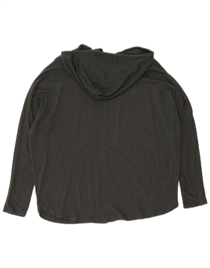 Zara Mujer Top extragrande con capucha Manga larga UK 40 Small Negro