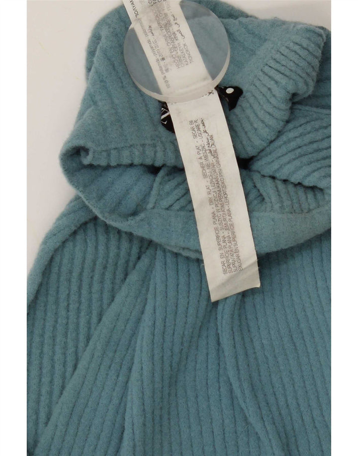 Zara Mujer Maxi Vestido Halter Reino Unido 42 Nylon Azul Medio