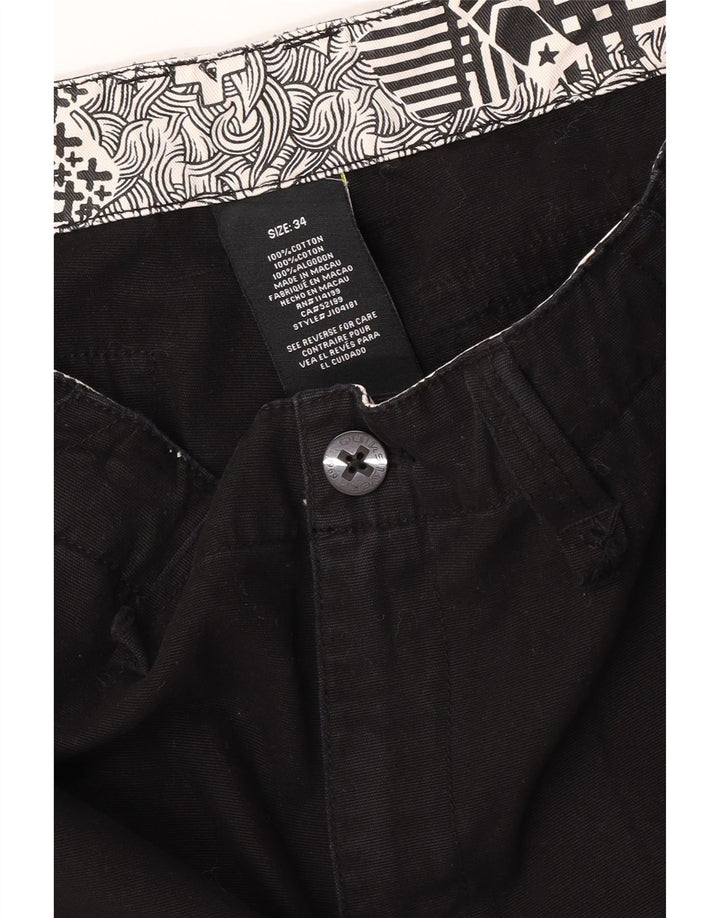 Quiksilver Mens Cargo Shorts W34 Grande Algodón Negro