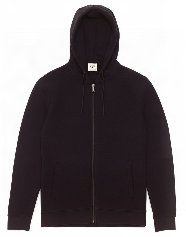 Zara Hombre Sudadera Con Capucha Y Cremallera Mediano Negro