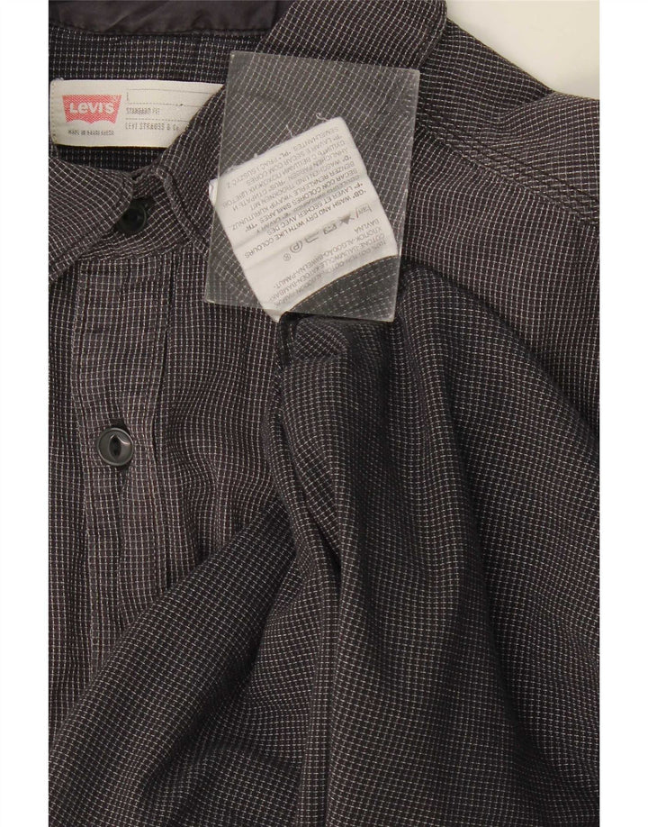 Levi's Camisa de corte estándar de algodón a cuadros gris medio para hombre