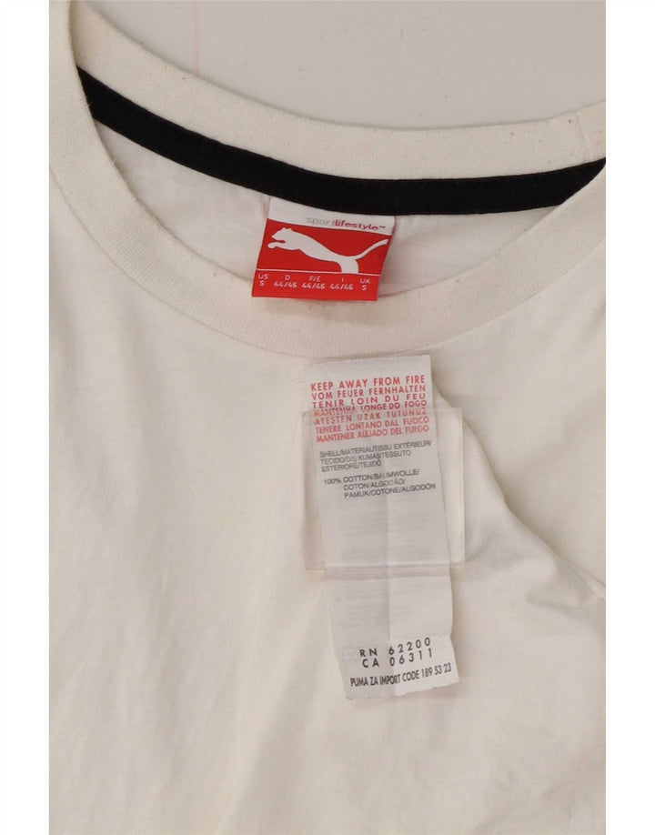 Puma - Camiseta para hombre, talla pequeña, algodón blanco