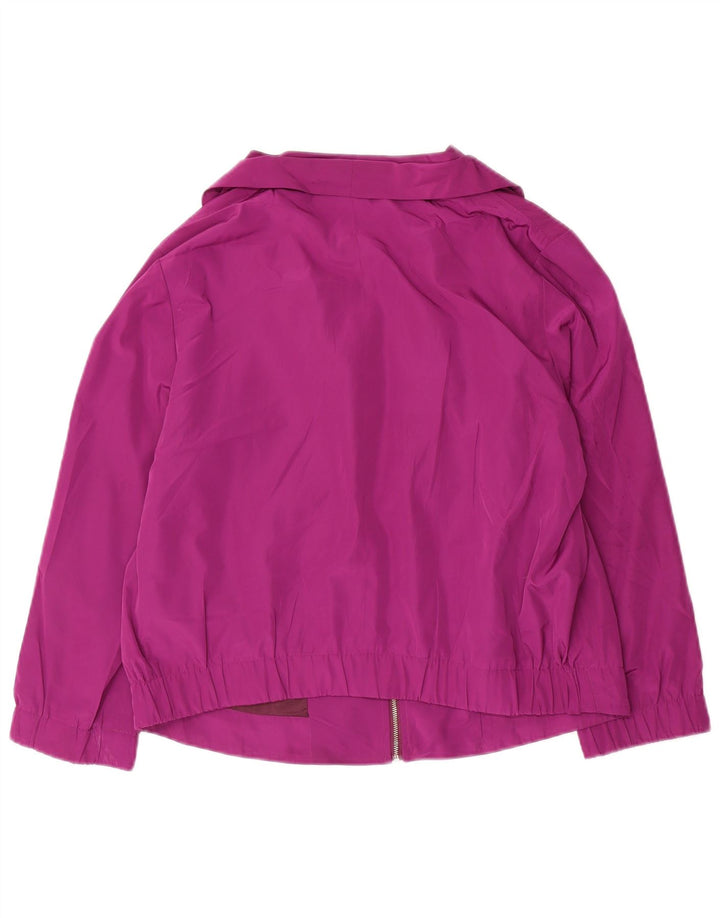 Calvin Klein Chaqueta Bomber de Manga 3/4 para Mujer UK 46 Poliéster Morado Grande