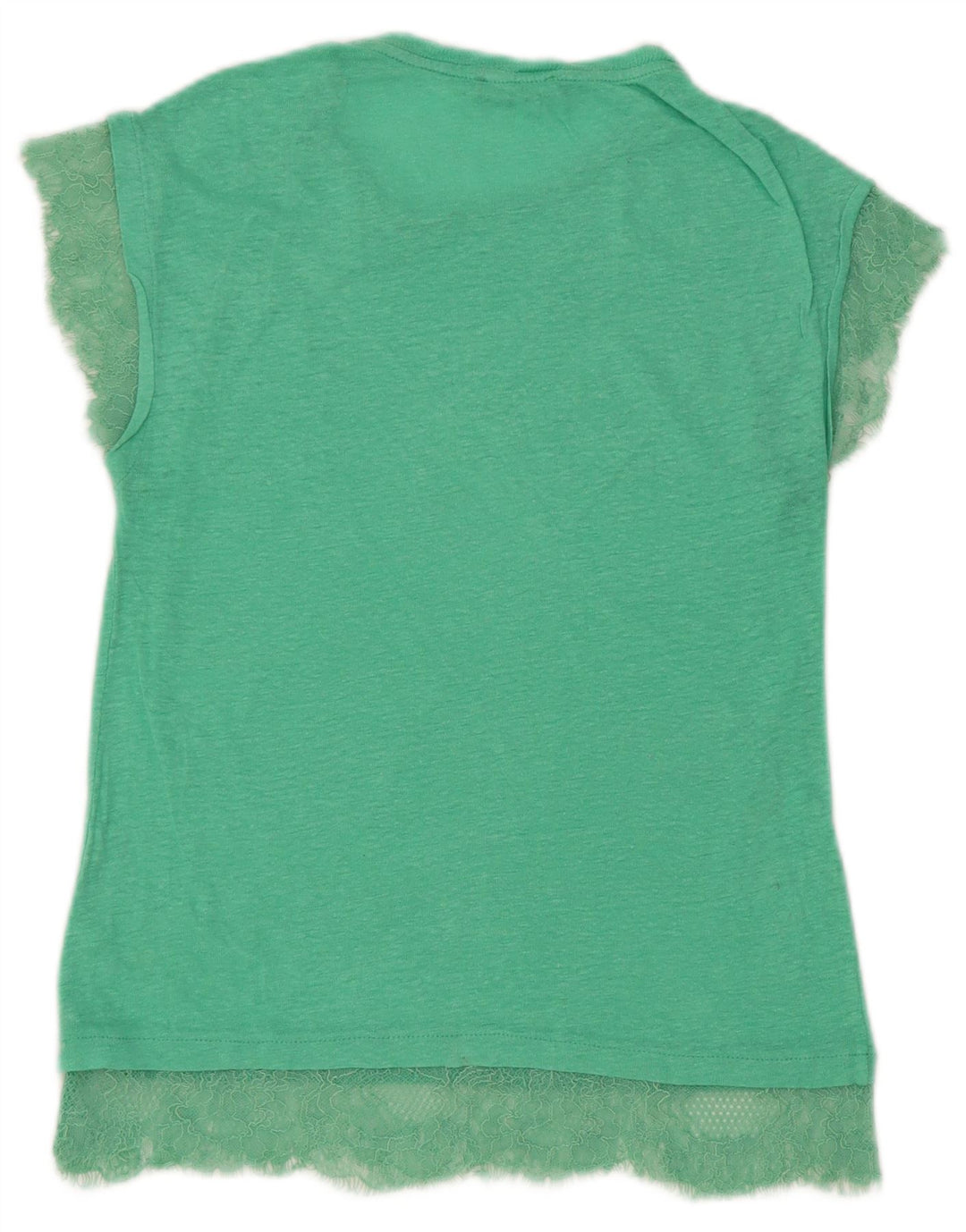 Zara Mujer Camiseta Top UK 10 Small Verde