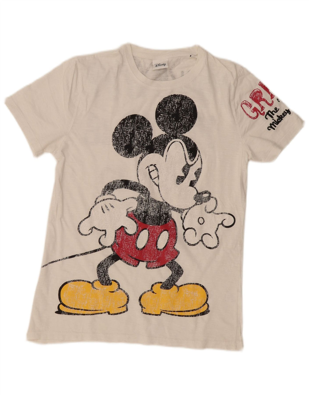 Disney - Camiseta con gráfico de Mickey Mouse para hombre, algodón blanco mediano