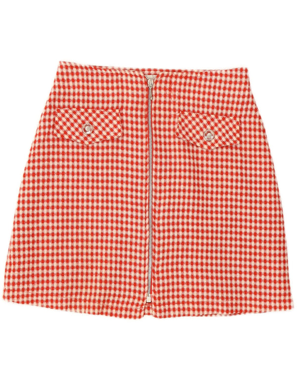 Galleria Minifalda para mujer IT 46 Grande W28 Poliéster a cuadros rojo