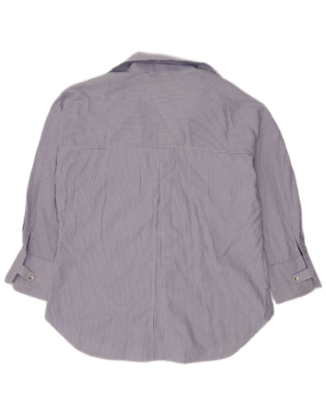 Zara Mujer Camisa Extragrande Reino Unido 46 Grande Azul Pinstripe