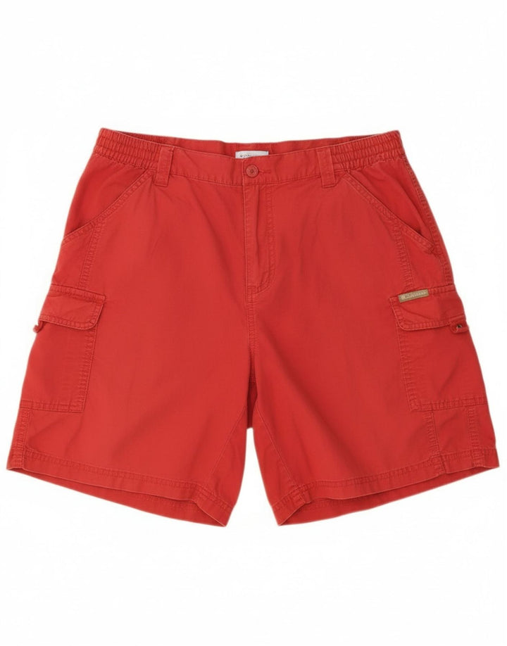Columbia Shorts Cargo Mujer Grande W36 Algodón Rojo