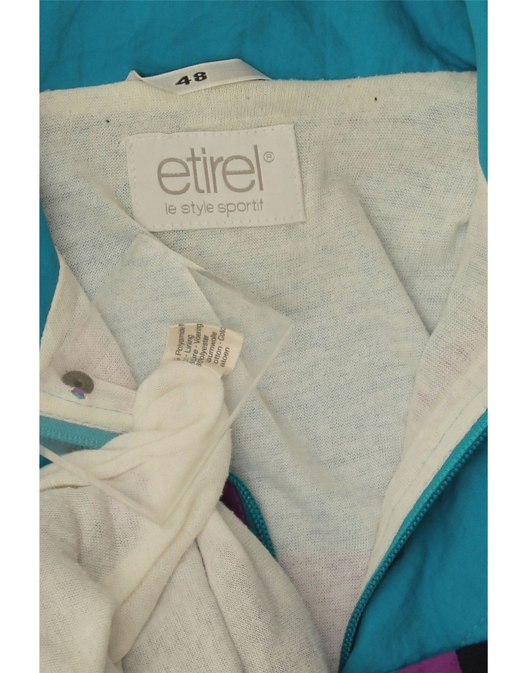 Etirel Chaqueta Bomber Hombre IT 48 Azul Medio Colorblock Poliamida