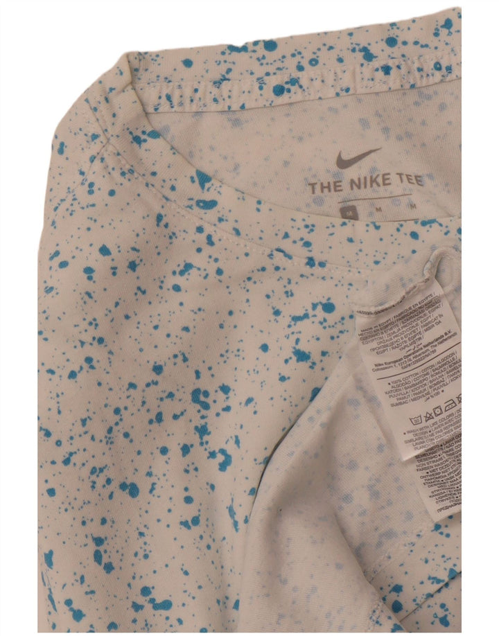 NIKE Camiseta gráfica para hombre Top mediano de algodón moteado blanco