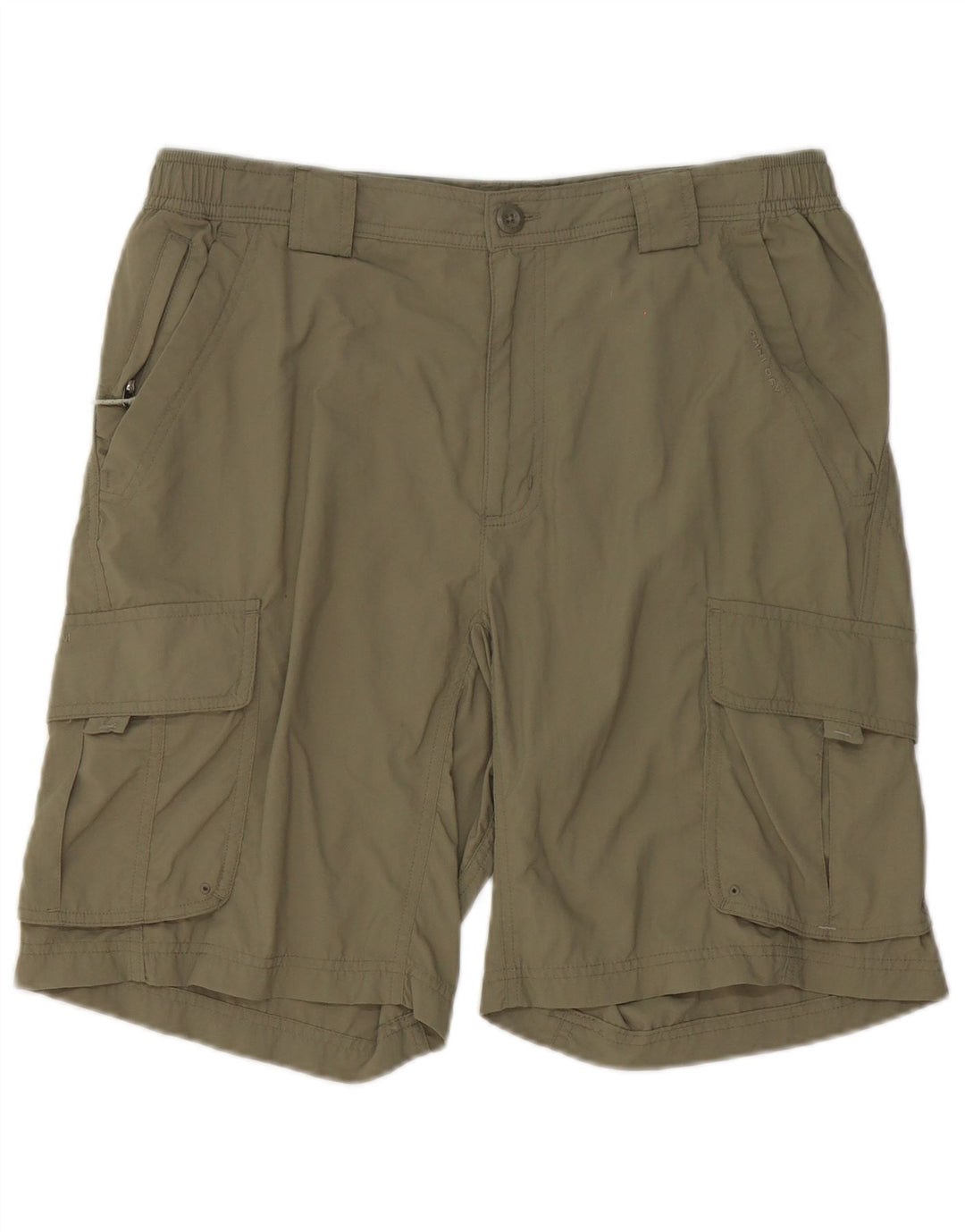 COLUMBIA Pantalones cortos cargo de titanio para hombre mediano W32 nailon caqui