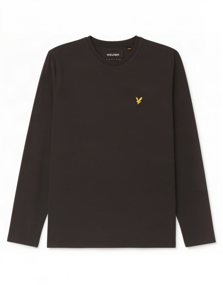 Lyle & Scott Camiseta de manga larga para hombre de algodón negro pequeño