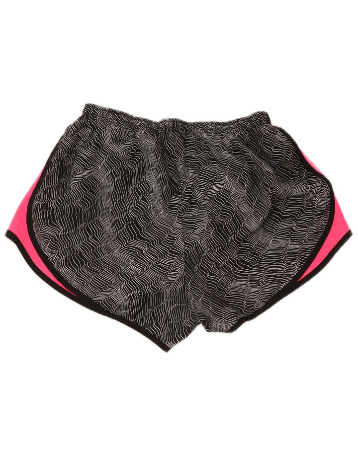 NIKE Pantalones cortos deportivos Dri Fit para mujer UK 40 Grande Negro Colorblock Poliéster