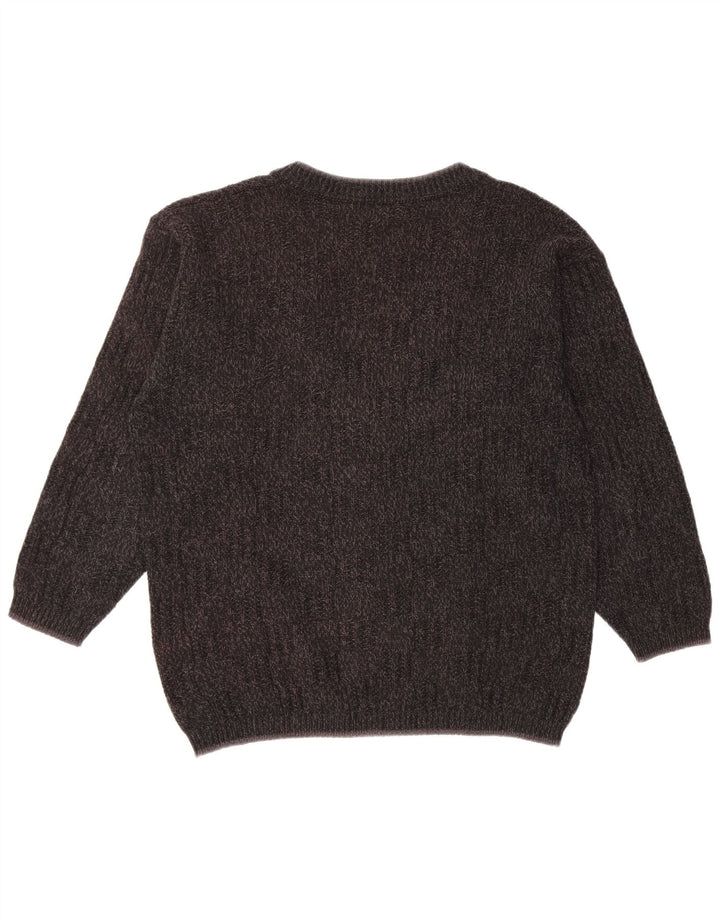 Vintage hombres Cardigan suéter XL negro