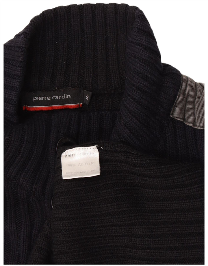 Pierre Cardin Jersey De Cuello Con Botones Para Hombre Pequeño Azul Marino Colorblock