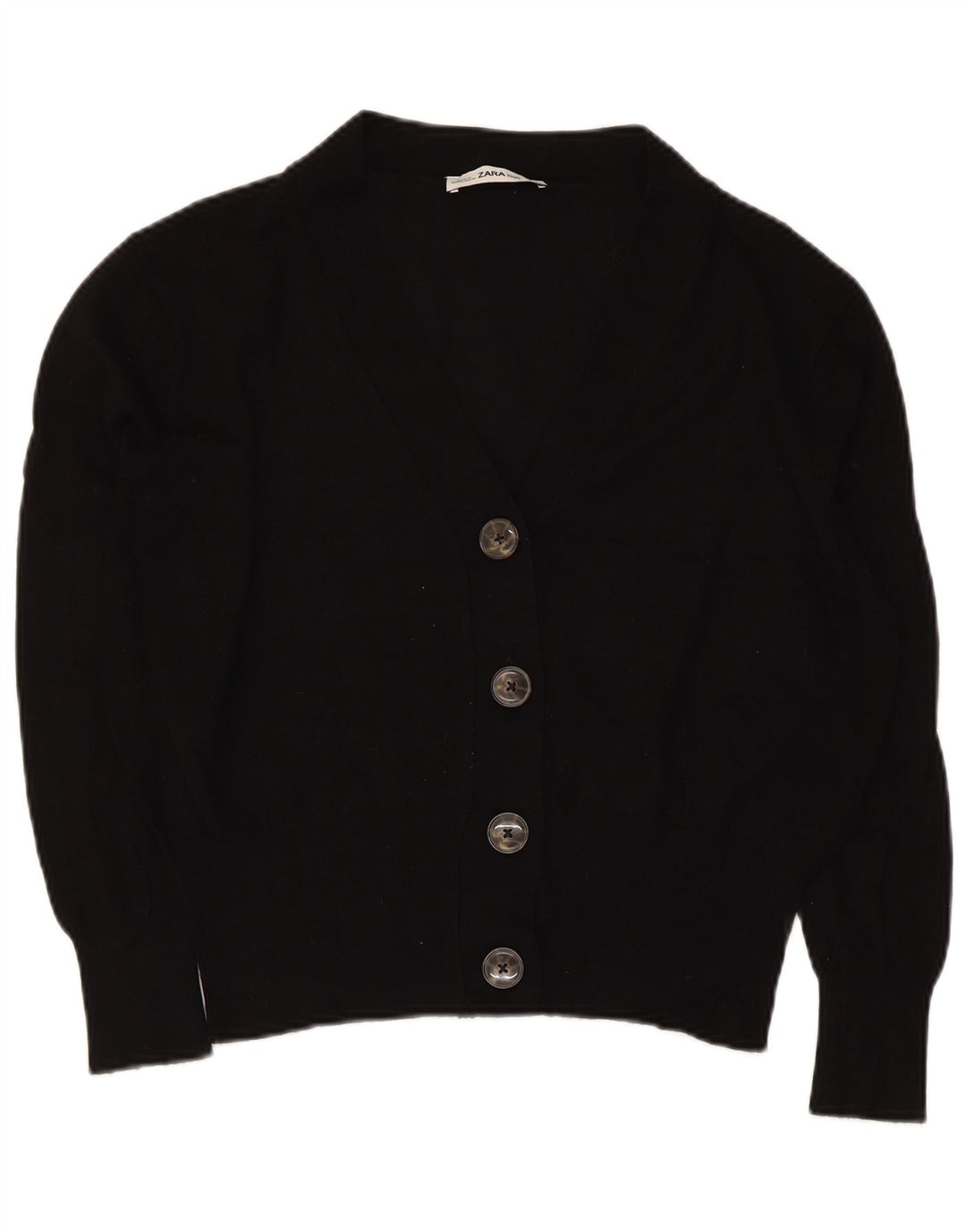 ZARA Mujer Crop Cardigan Suéter UK 44 Mediano Negro