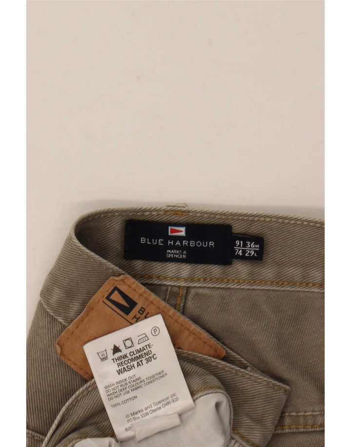 Marks & Spencer Vaqueros rectos azules Harbor para hombre W36 L29 Algodón gris