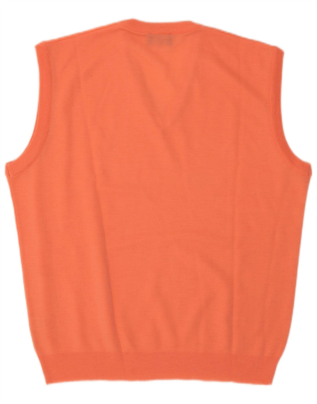 Vintage hombres chaleco tanque top grande lana naranja