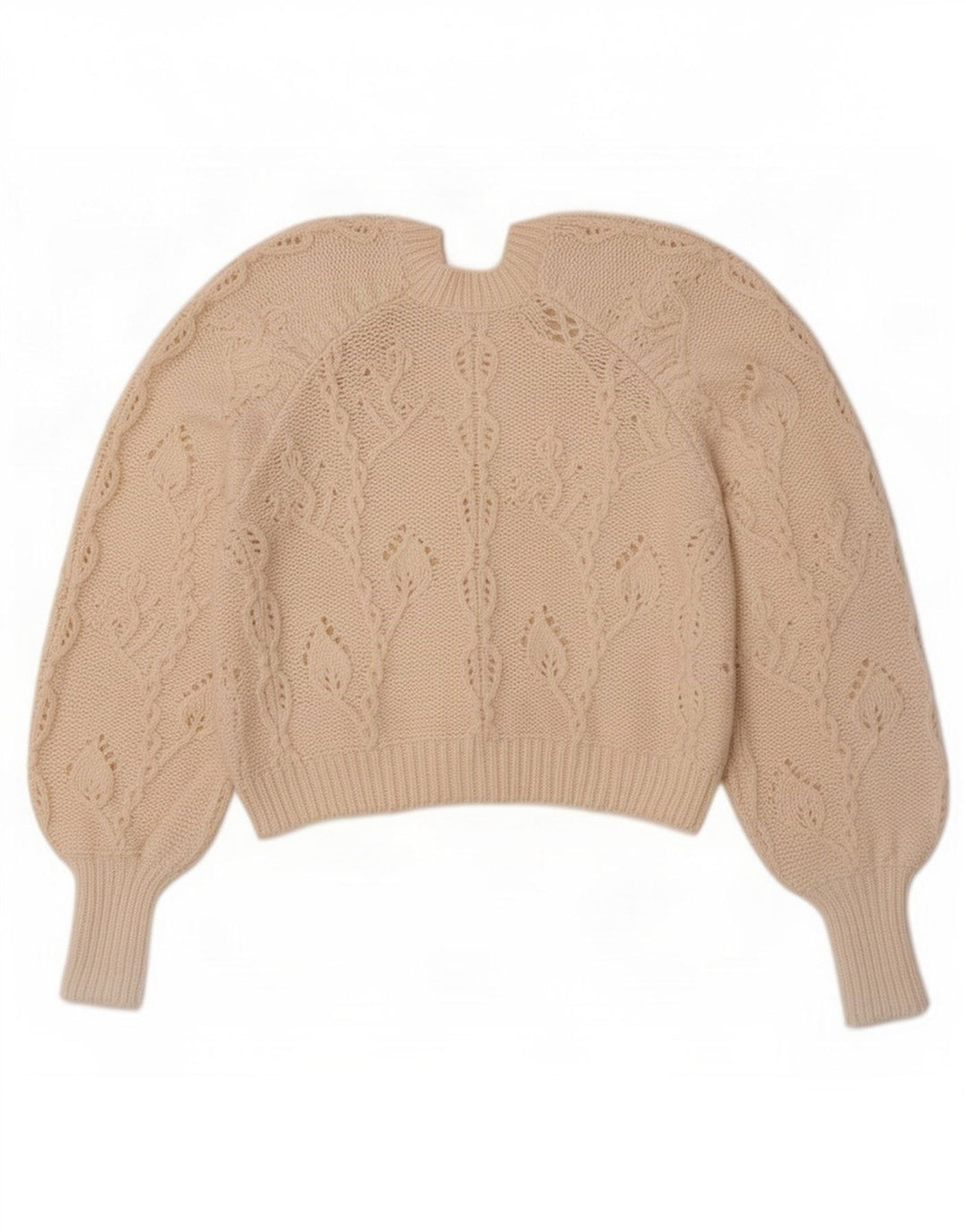 Zara Mujer Crop Cardigan Suéter UK 10 Small Off White Poliéster