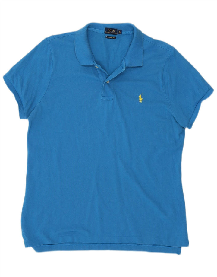 POLO RALPH LAUREN Polo ajustado para mujer UK 40 XL Algodón azul