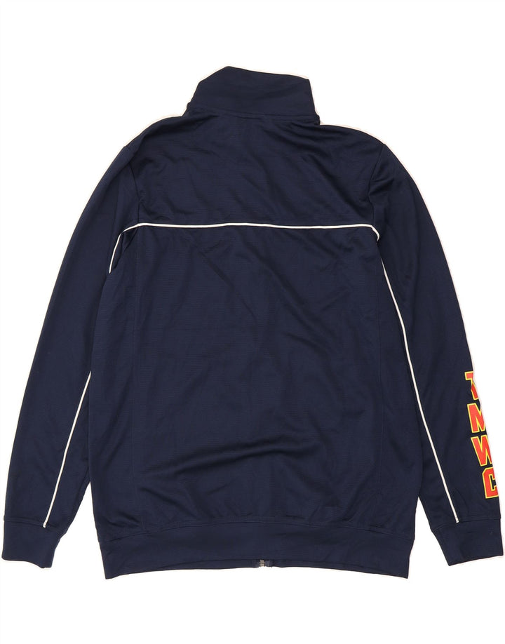 NIKE Mens Dri Fit Graphic Tracksuit Top Jacket Medium Navy Blue Polyester Vintage Nike and Second-Hand Nike from Messina Hembry 