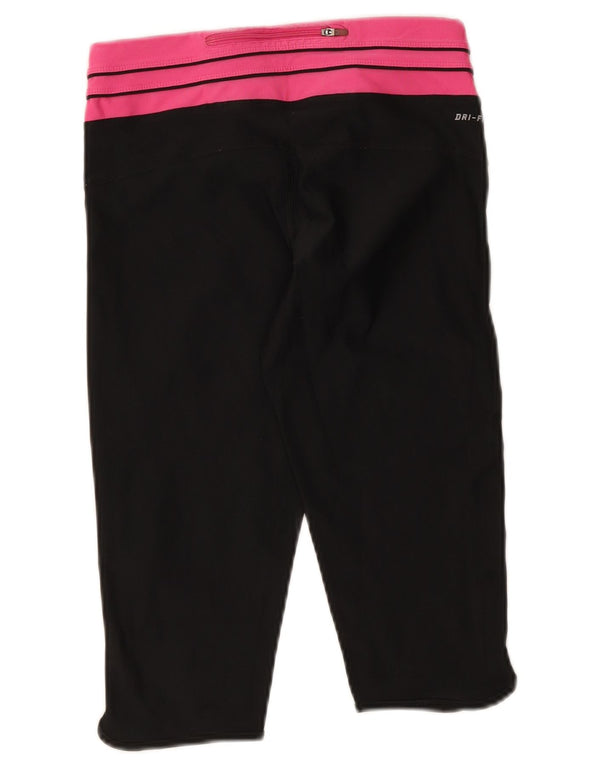 Nike Leggings capri Dri Fit para mujer UK 8 Small Black Colourblock