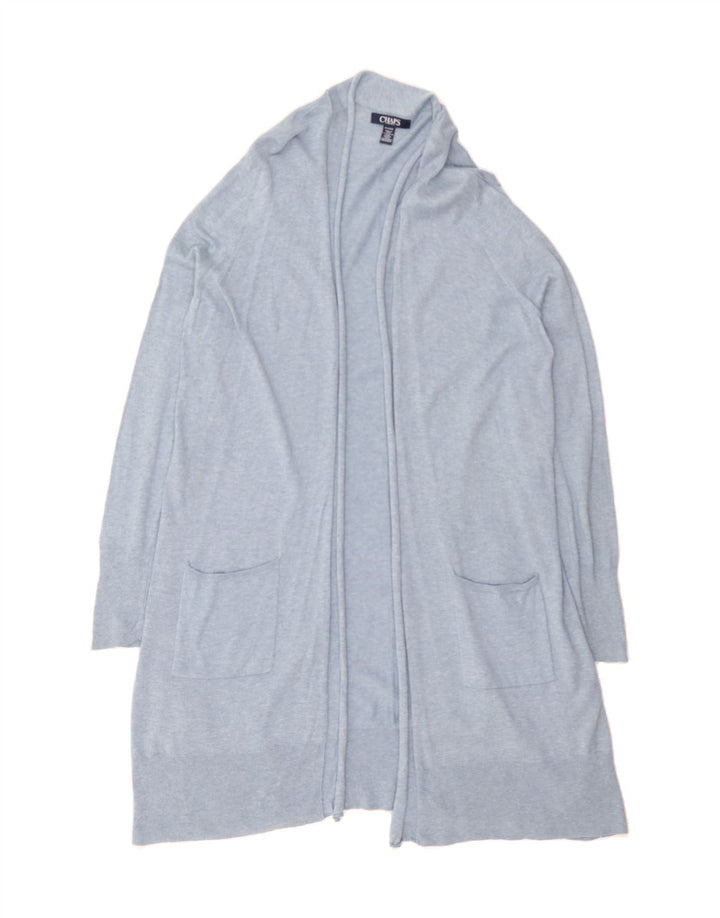 CHAPS Womens Longline Open Cardigan Sweater UK 14 Large Blue Cotton Vintage Chaps and Second-Hand Chaps from Messina Hembry 