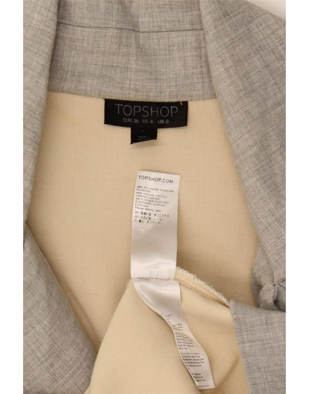 Topshop Gabardina extragrande para mujer UK 8 Small Poliéster gris