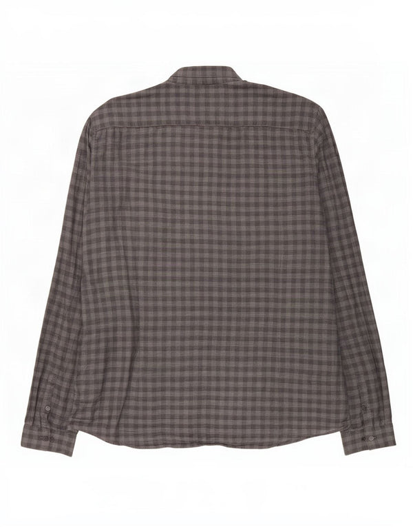 Calvin Klein Camisa Slim Fit para Hombre 2XL Algodón Gingham Gris