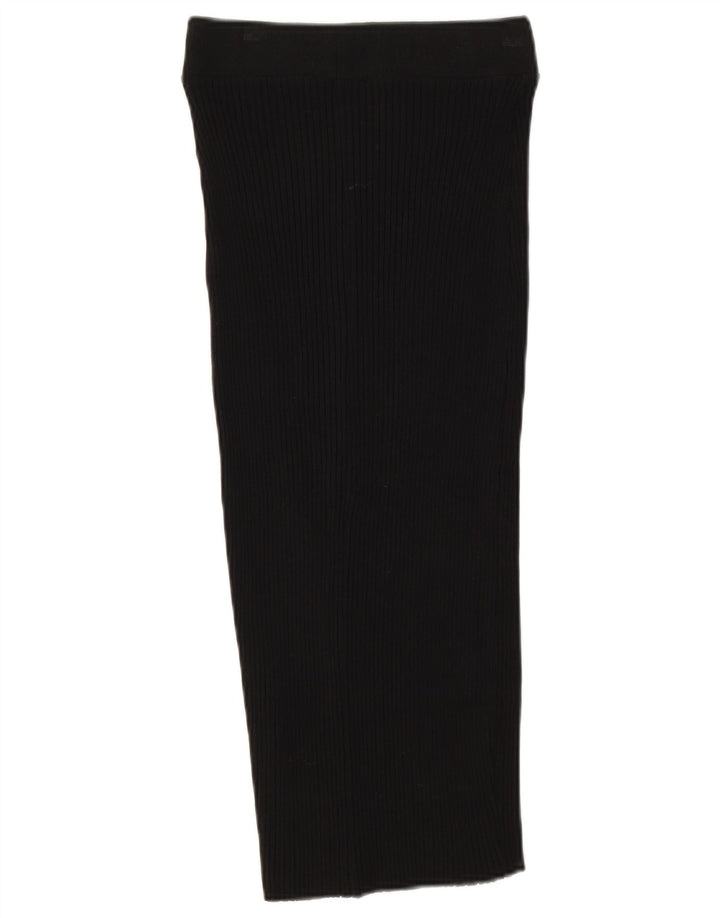Zara Mujer Falda Midi De Punto Mediana W28 Negro