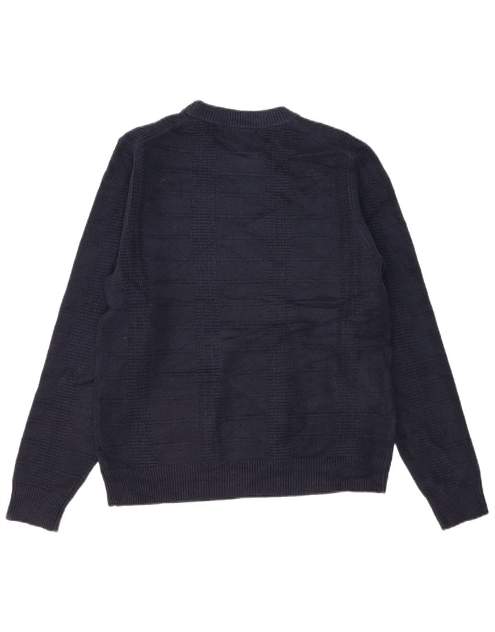 Marks & Spencer - Jersey de cuello redondo para hombre, poliéster, color azul marino medio