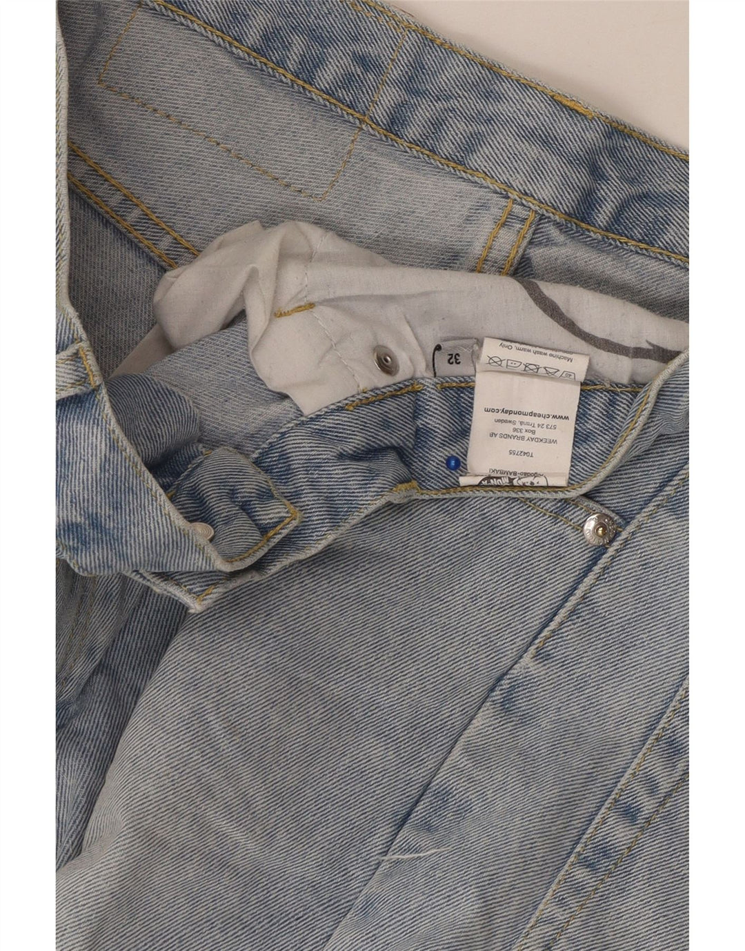CHEAP MONDAY Shorts vaqueros para hombre W32 Algodón azul medio