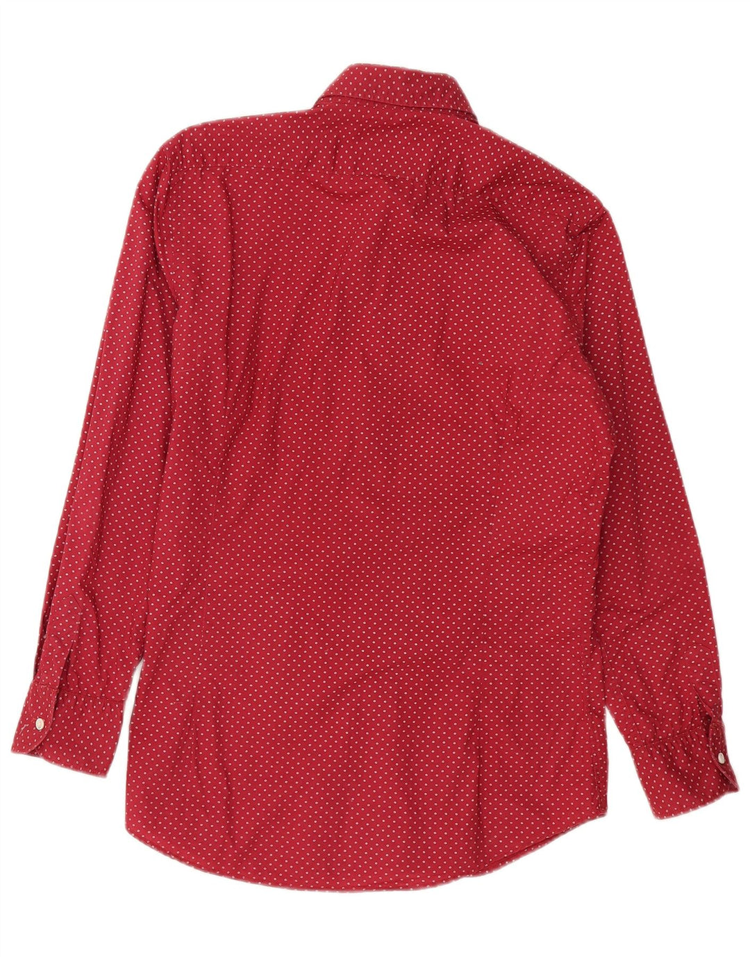 Camisa Massimo Dutti Hombre Pequeña Algodón Lunares Rojos
