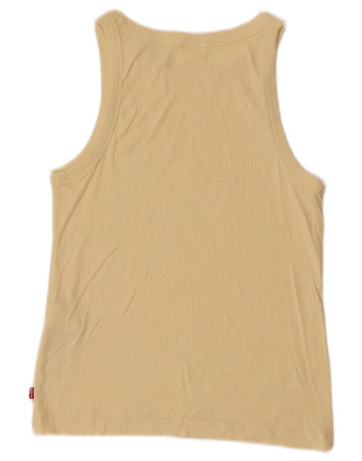 Levi's Top sin mangas para mujer UK 12 Modal amarillo mediano