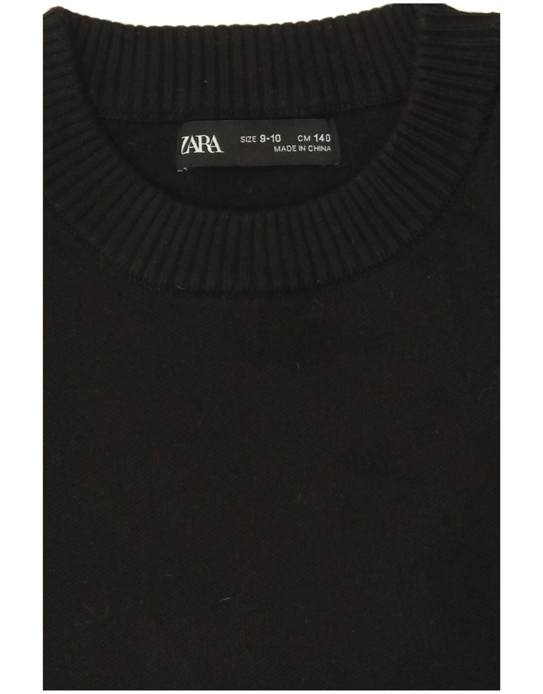 Zara Jersey con Cuello Redondo para Niños 9-10 Años Negro