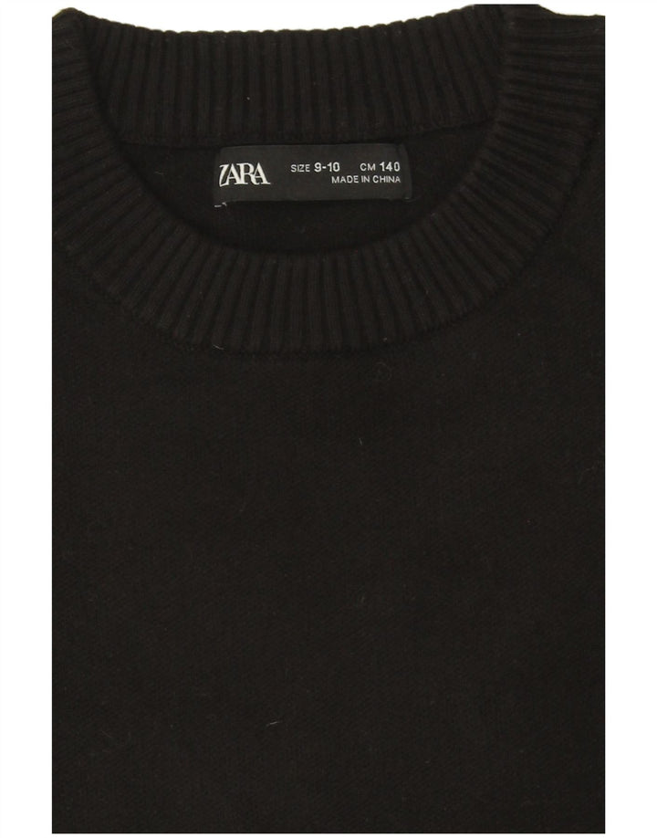 Zara Jersey con Cuello Redondo para Niños 9-10 Años Negro