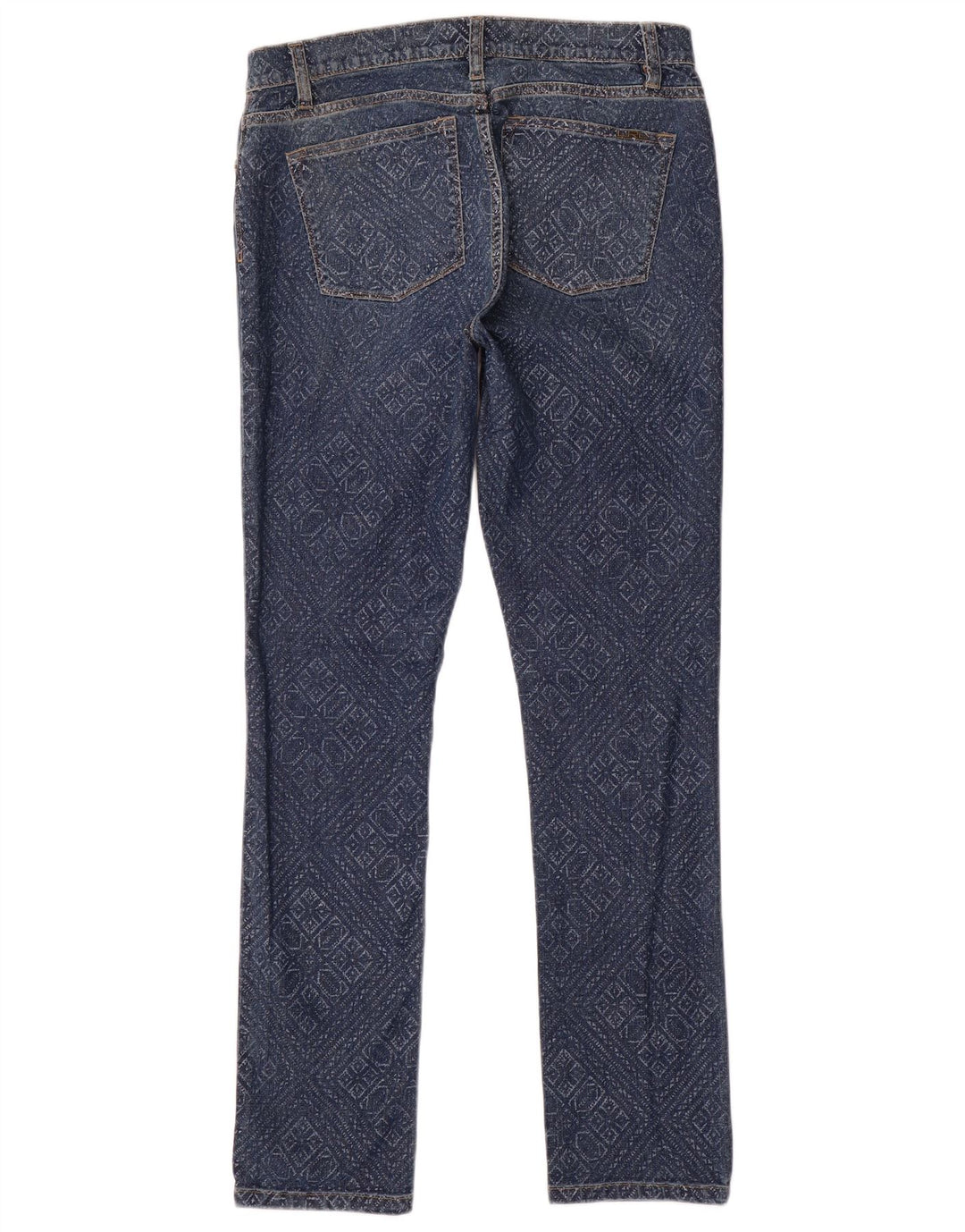 Ralph Lauren - Vaqueros ajustados para mujer US 8 mediano W32 L31 algodón geométrico azul